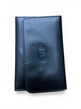 Vintage Bally Made in Germany Black Leather Key Holder and Coin Case Green Int.
